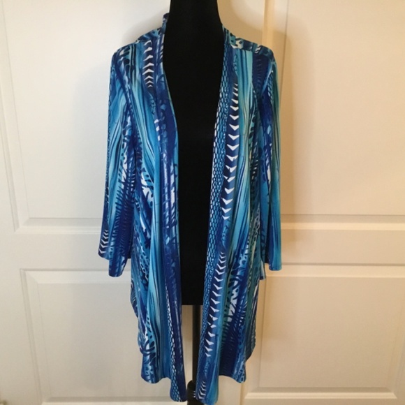 Penningtons Blue Open Front Cardigan Size 1X - Picture 2 of 5